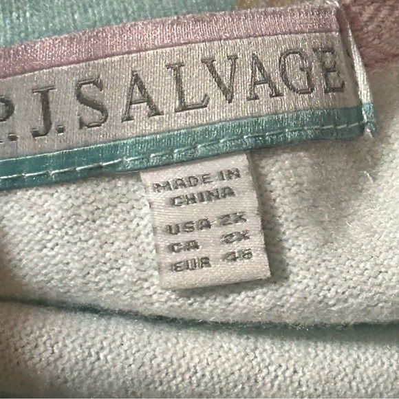 NWT PJ Salvage Pajama Top Size 2X Fleece V-Neck Long Sleeve Floral Peachy Cozy - Picture 7 of 9